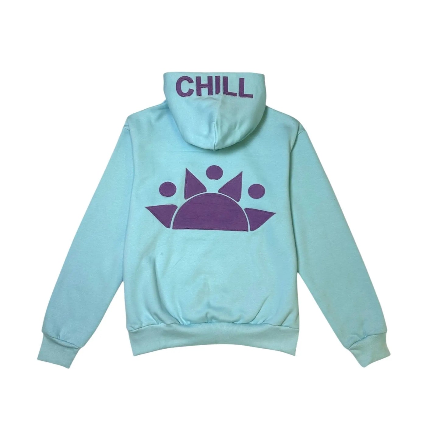 Zen Zip Serenity Applique Hoodie- Sky Blue/Lilac chill life style