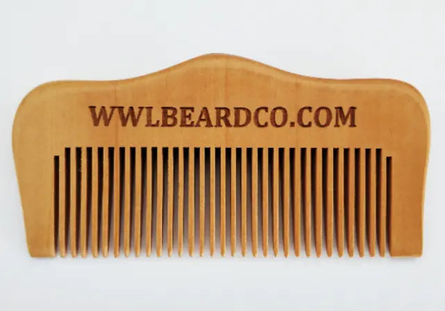 Whiskey Wood & Leather Fine Tooth Beard Comb Men's Grooming Wooden Comb Anti-Static by Whiskey, Wood & Leather Beard Company