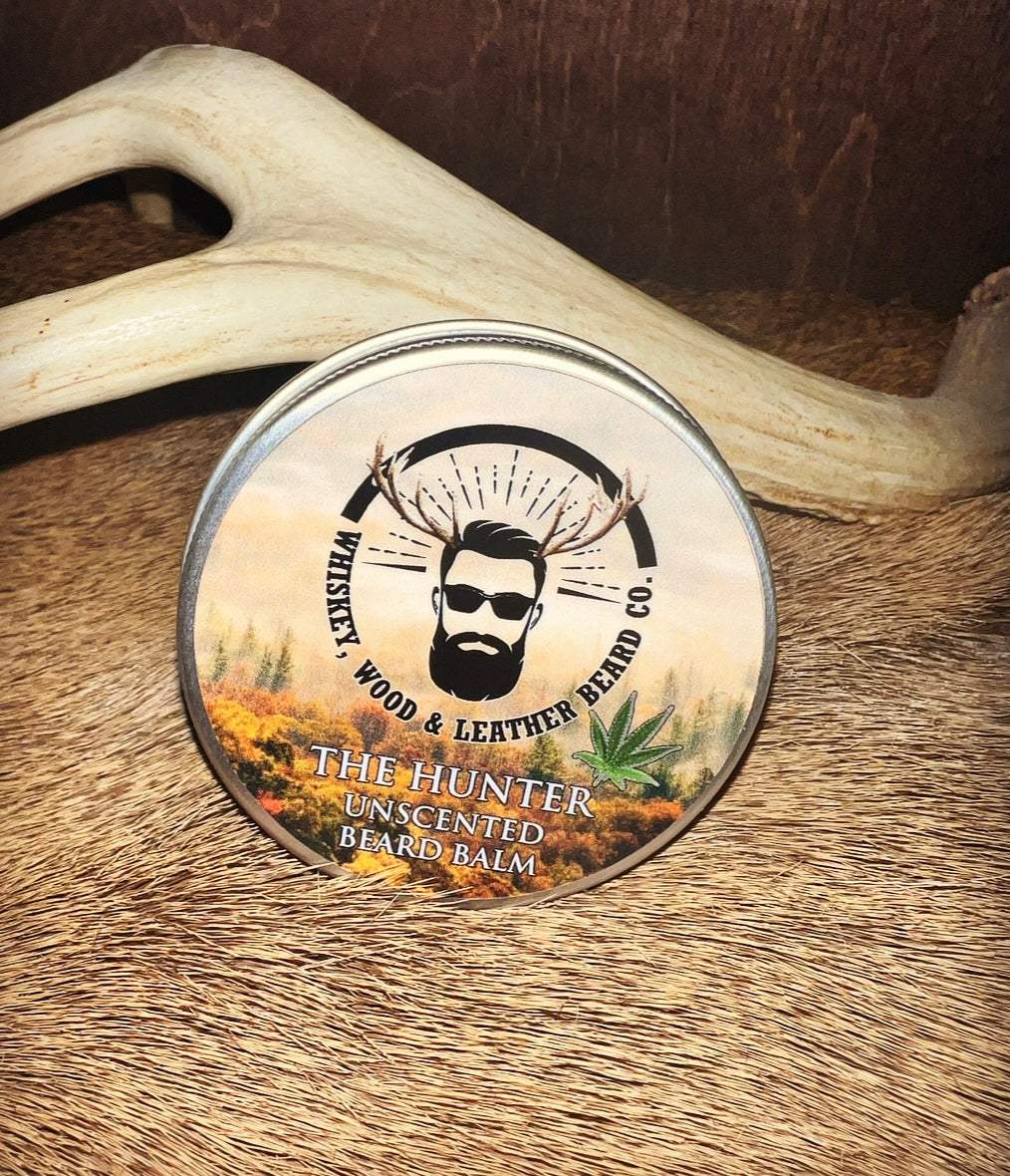 Whiskey Wood & Leather Unscented Beard Balm Men's Styling Moisturizing Beard Care by Whiskey, Wood & Leather Beard Company