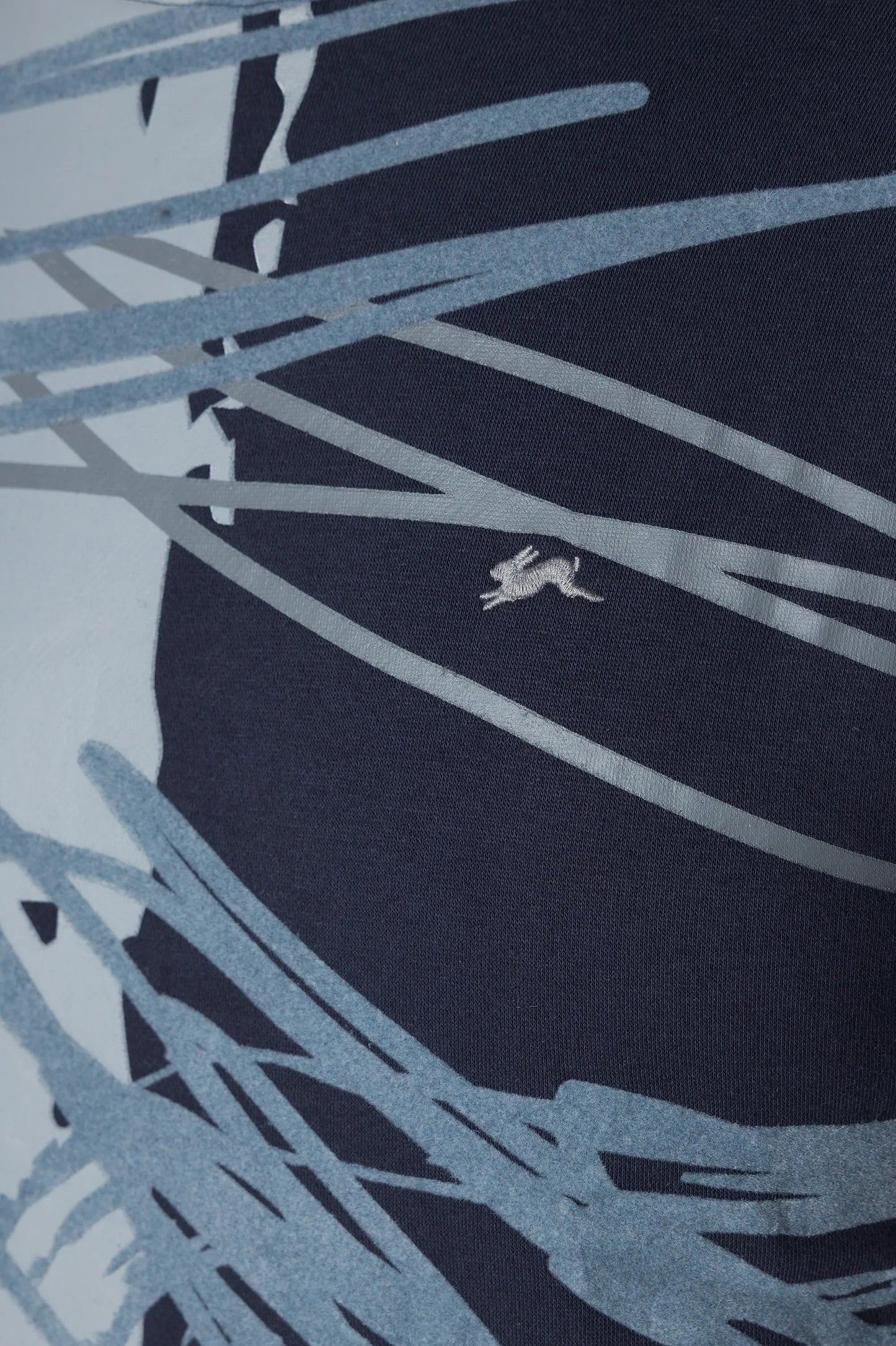 A.Tiziano Iliya Printed Fleece Crewneck Navy Abstract A.Tiziano