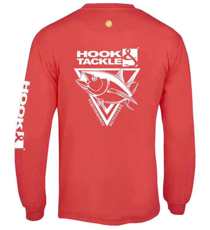 Men's Tuna Triangle L/S UV Fishing T-Shirt by Hook & Tackle