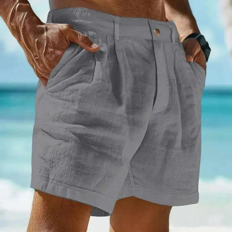 Beach Holiday Linen-cotton beach shorts - MENLL