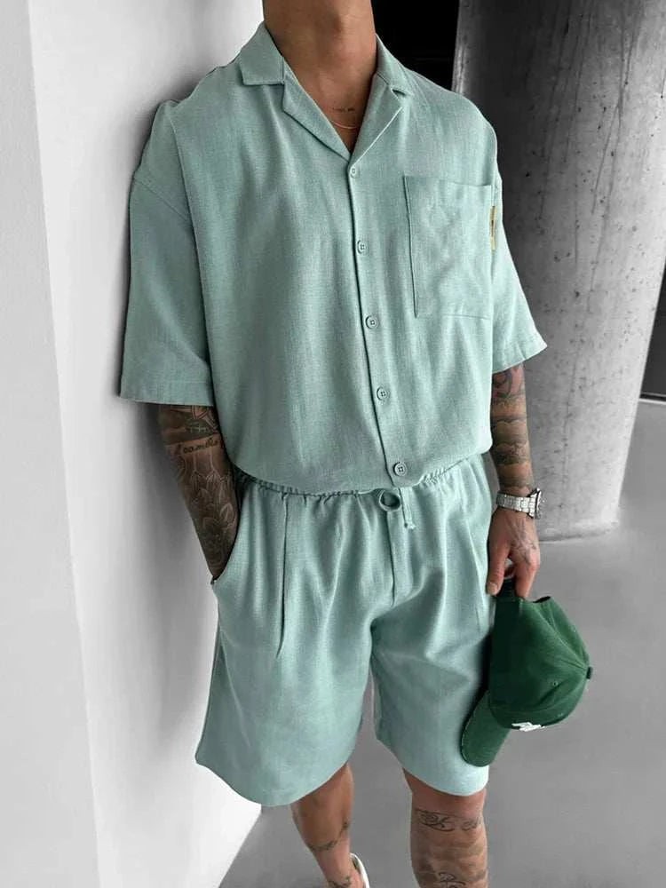 Cool comfortable men beach vacation shorts set - MENLL