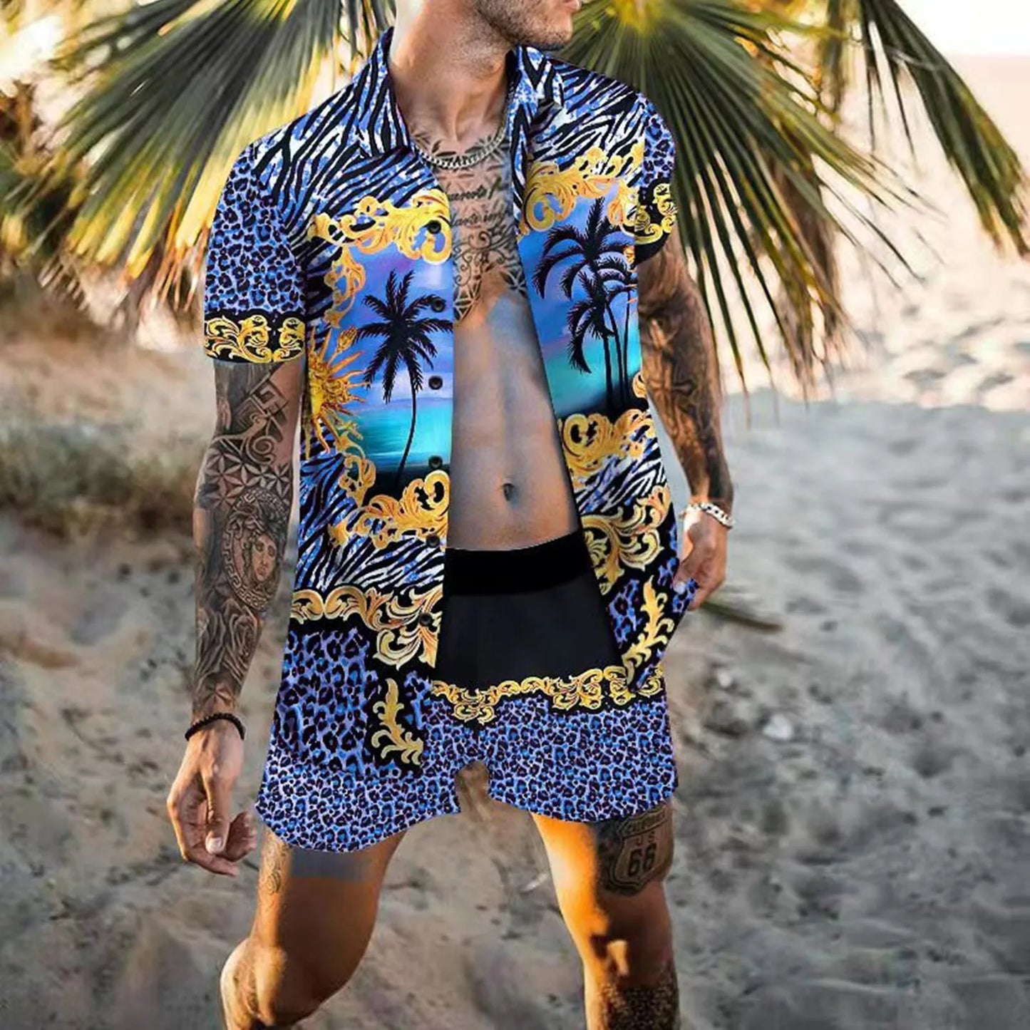 Zweiteiliges Strandset für Herren im Designer-Stil