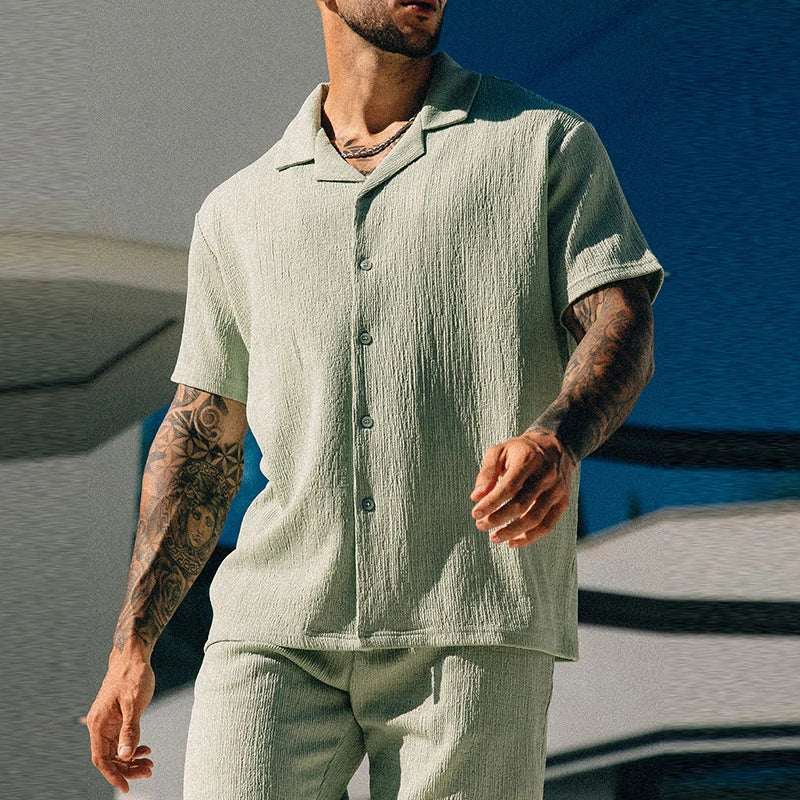 Vintage ShortsTwo Piece Men's Summer Beach Style set - MENLL