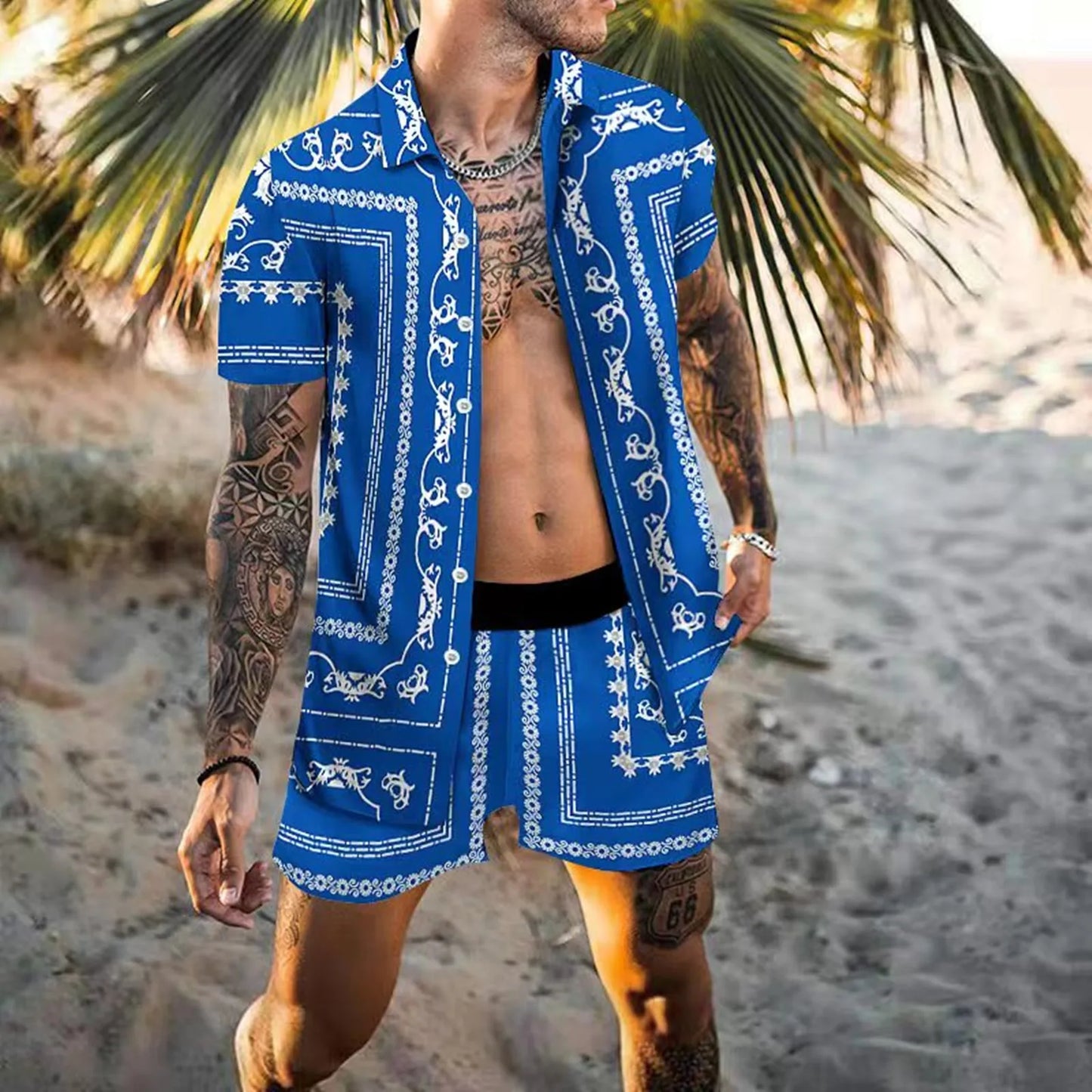 Zweiteiliges Strandset für Herren im Designer-Stil