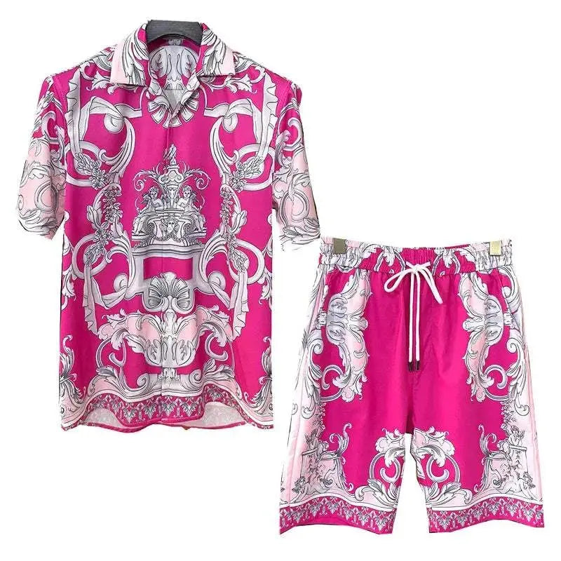 Men vacation casual beach shorts set - MENLL