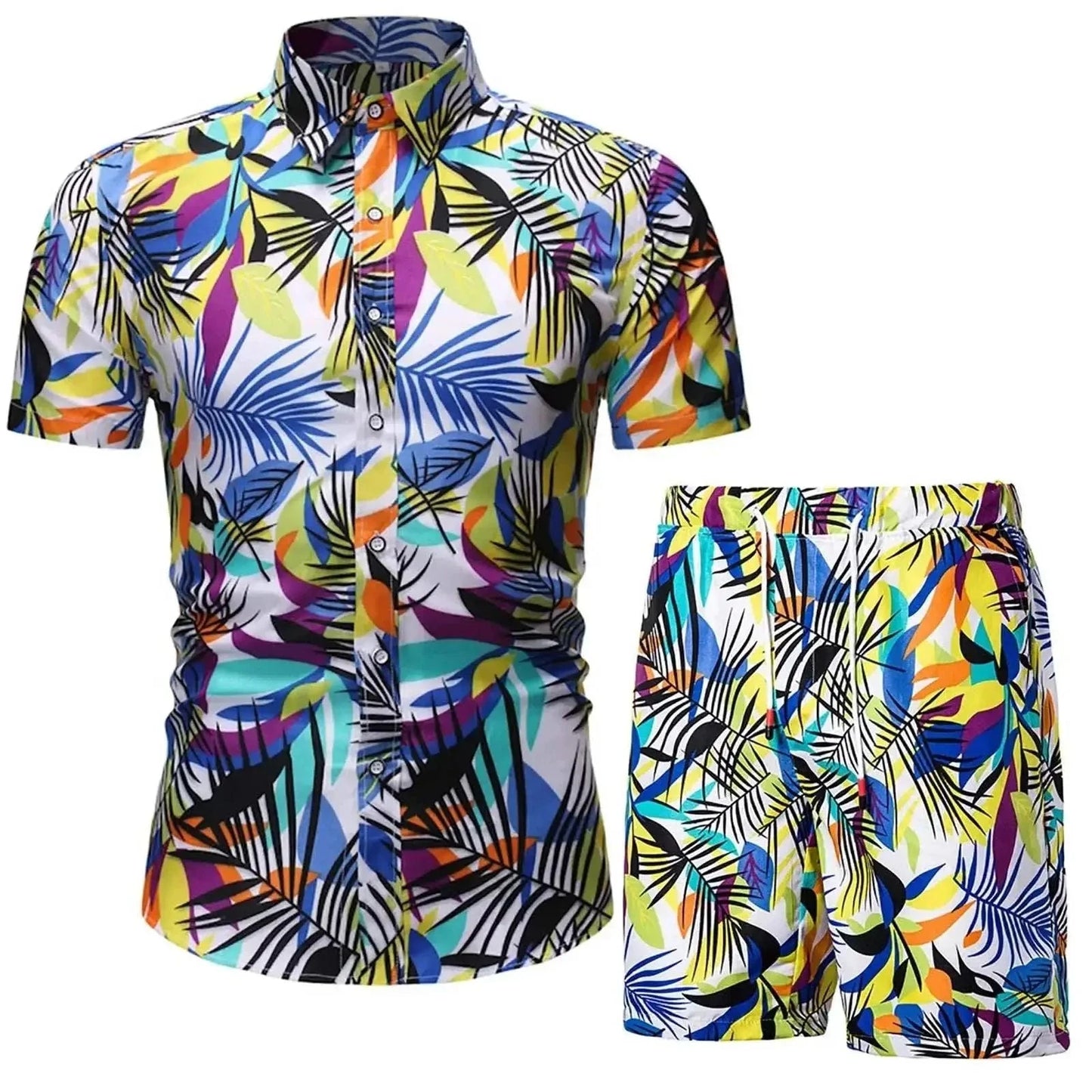 Sexikinis Swim Floral Beach Set Men's Casual Shirt & Shorts Set - Premium Fabric, Summer Ready by Sexikinis Swim