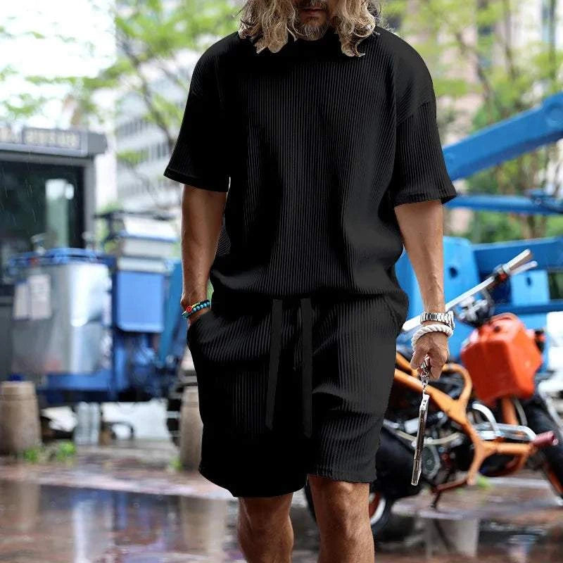 Men's Vacation Loose Beach Shorts Set by Sexikinis Swim, featuring a comfortable and stylish design perfect for beach adventures.