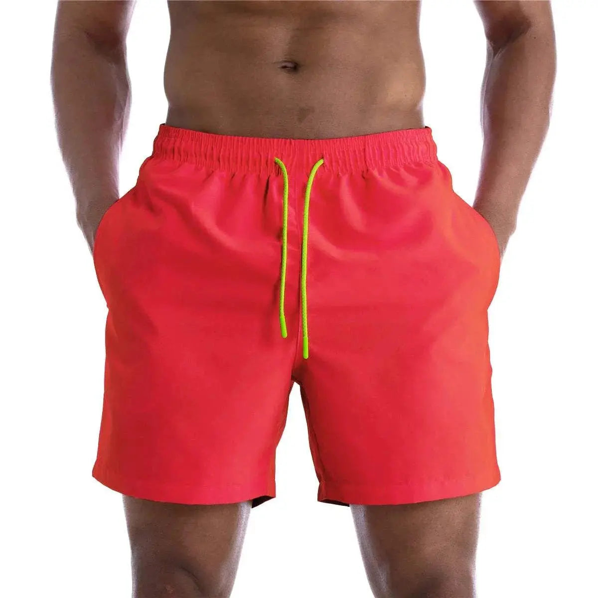 MENLL Yellow/Red Beach Shorts Men's Brazilian Swimwear Sunga - Quick Dry by MENLL