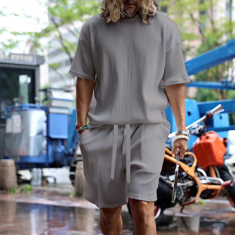 Men's Vacation Loose Beach Shorts Set for Stylish Beachwear