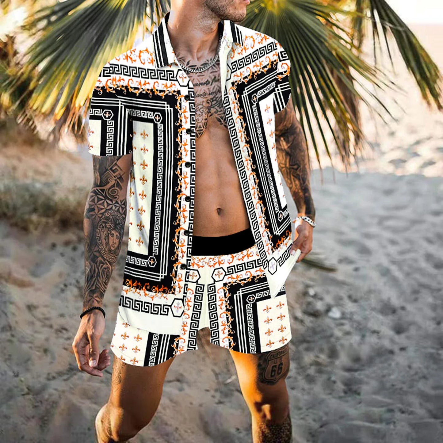 Zweiteiliges Strandset für Herren im Designer-Stil