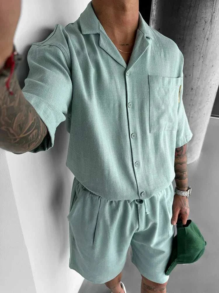 Cool comfortable men beach vacation shorts set - MENLL