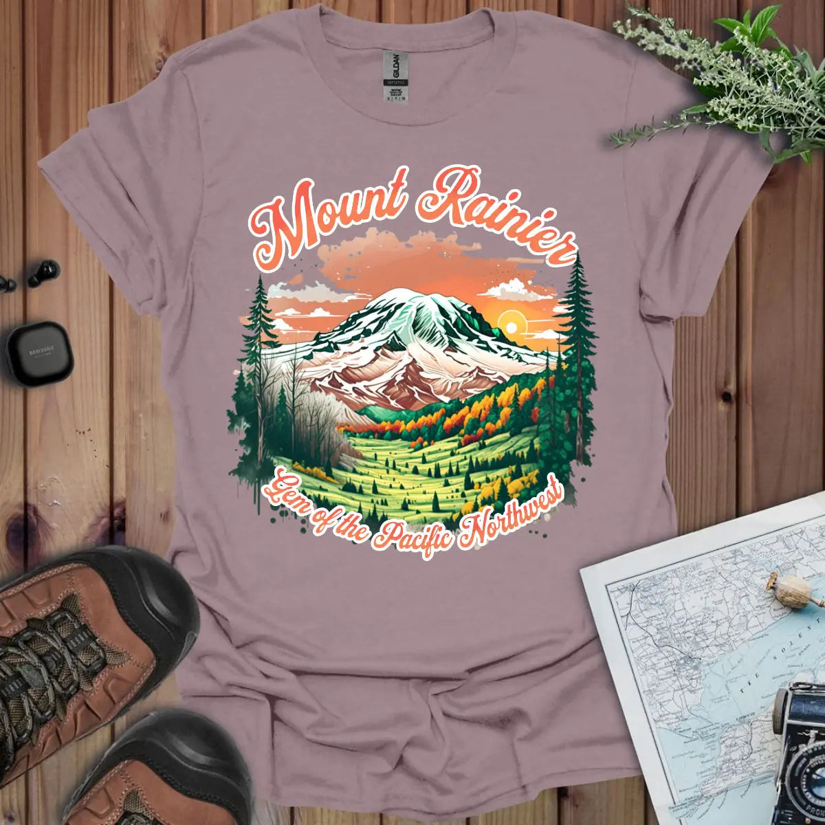 Park Service Apparel Mount Rainier Graphic Unisex Tee Nature Outdoor T-Shirt Soft, Durable by Park Service Apparel