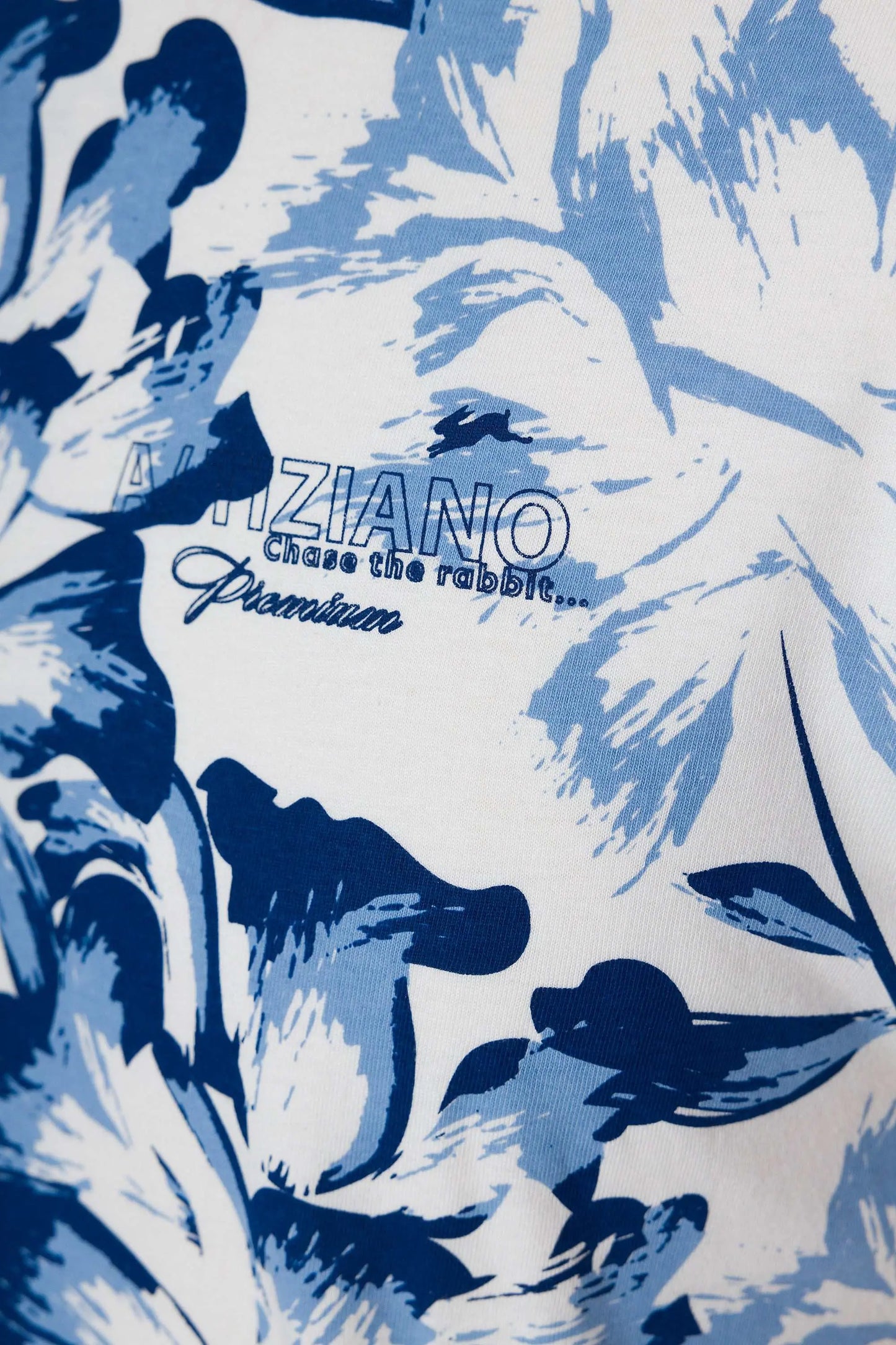 A.Tiziano Graphic Tee White Blue Floral Men's Streetwear T-Shirt Soft Cotton by A.Tiziano