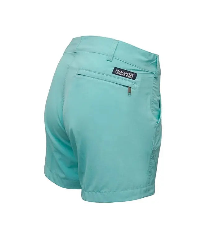 Hook & Tackle 4-Way Stretch Turquesa Women's Active Shorts - Quick Dry, Comfortable by Hook & Tackle
