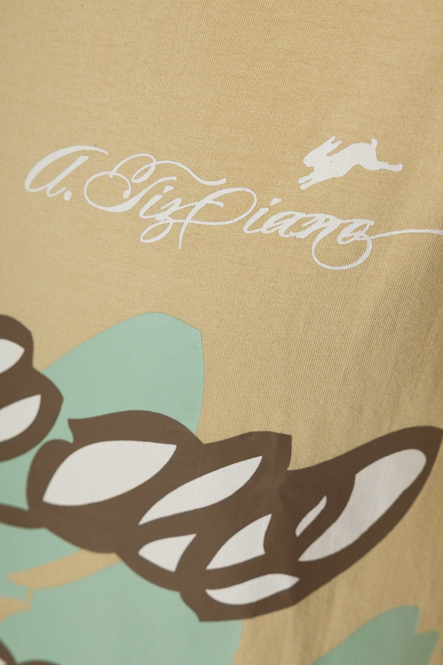 A.Tiziano Beige Graphic Tee Men's Casual Cotton Short Sleeve Top - Comfy Fit by A.Tiziano