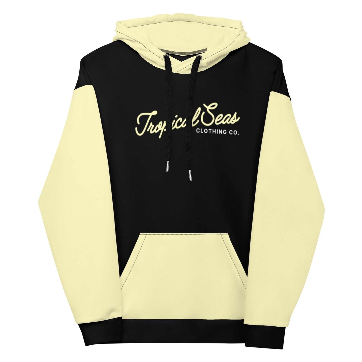 Cream Yellow Two-Tone Tropical Seas Hoodie - MENLL