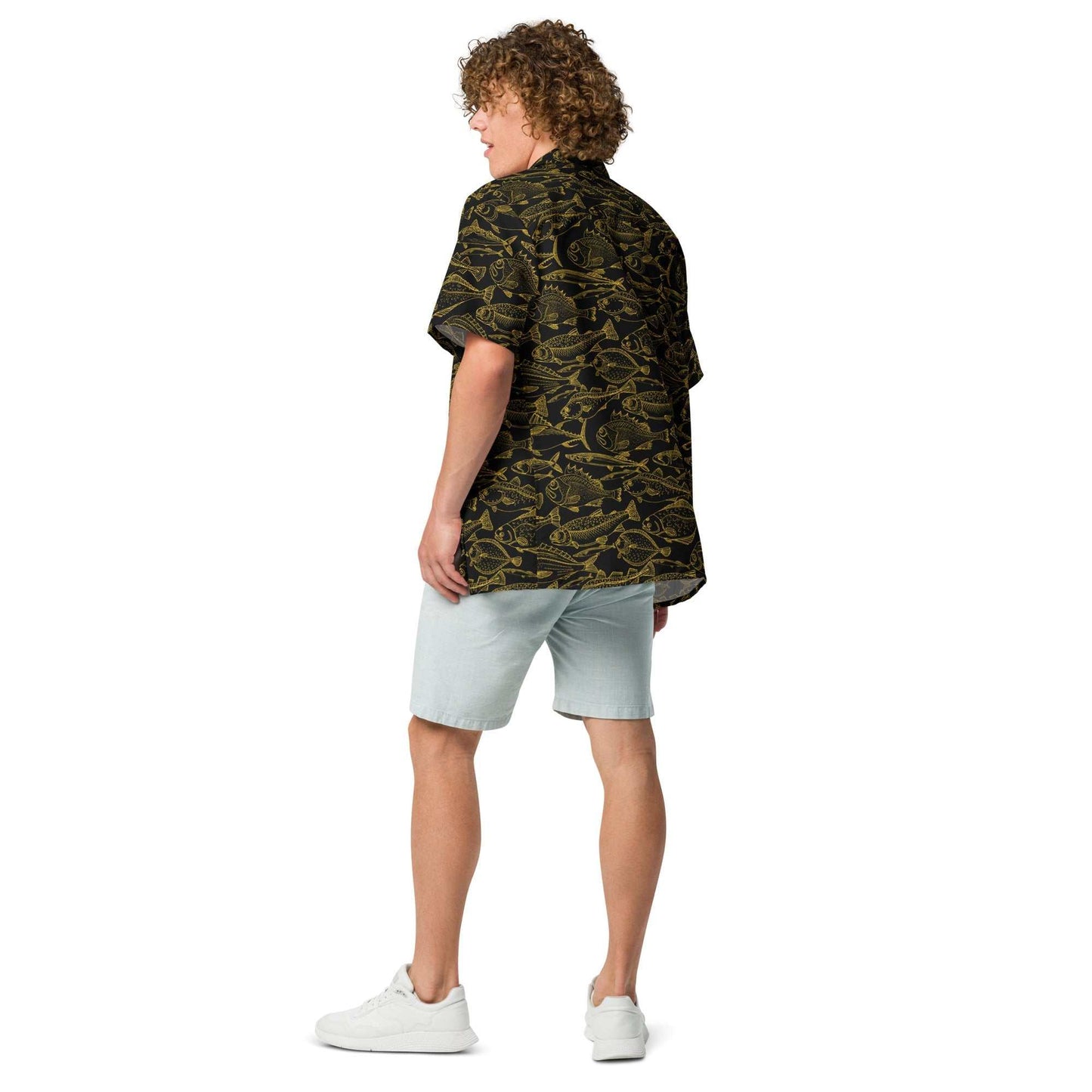 Sea of Gold Riches Button Down Hawaiian Shirt - MENLL