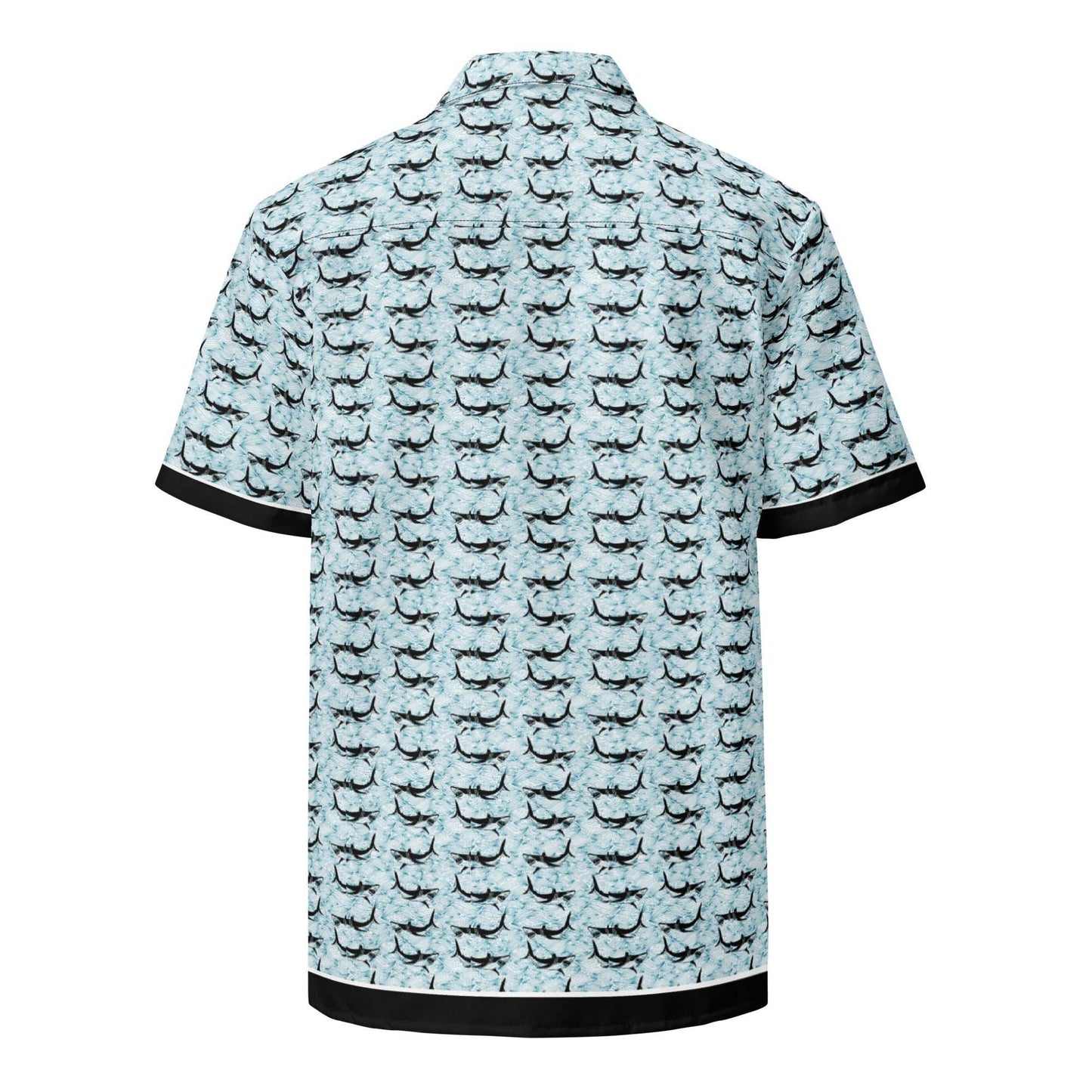 Shark Frenzy Button Down Hawaiian Shirt - MENLL