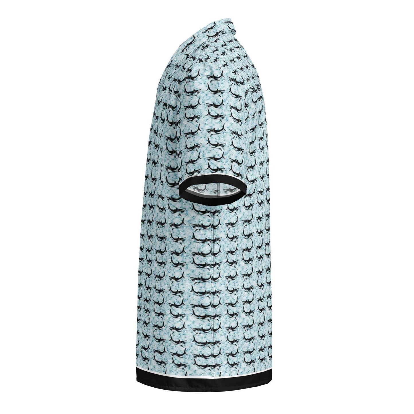 Shark Frenzy Button Down Hawaiian Shirt - MENLL