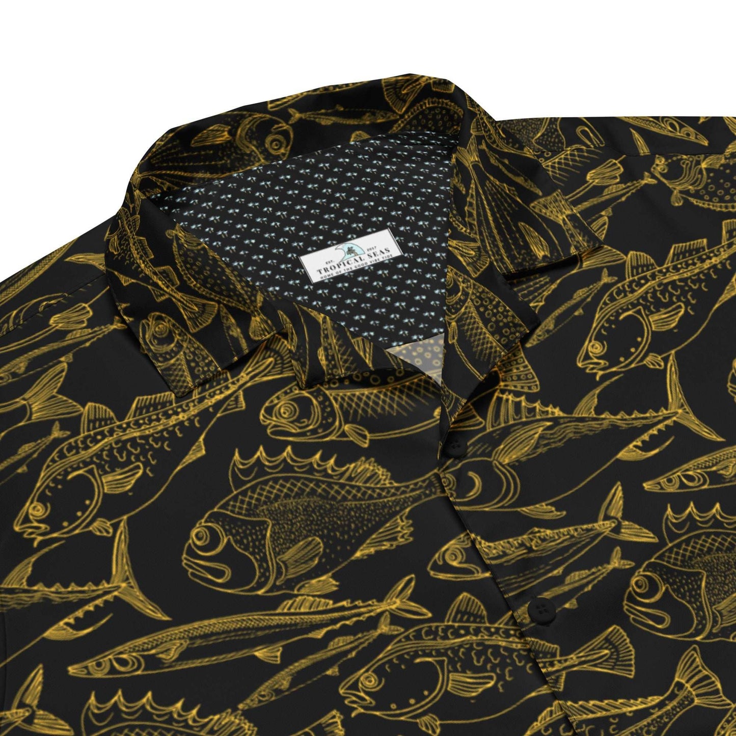 Sea of Gold Riches Button Down Hawaiian Shirt - MENLL
