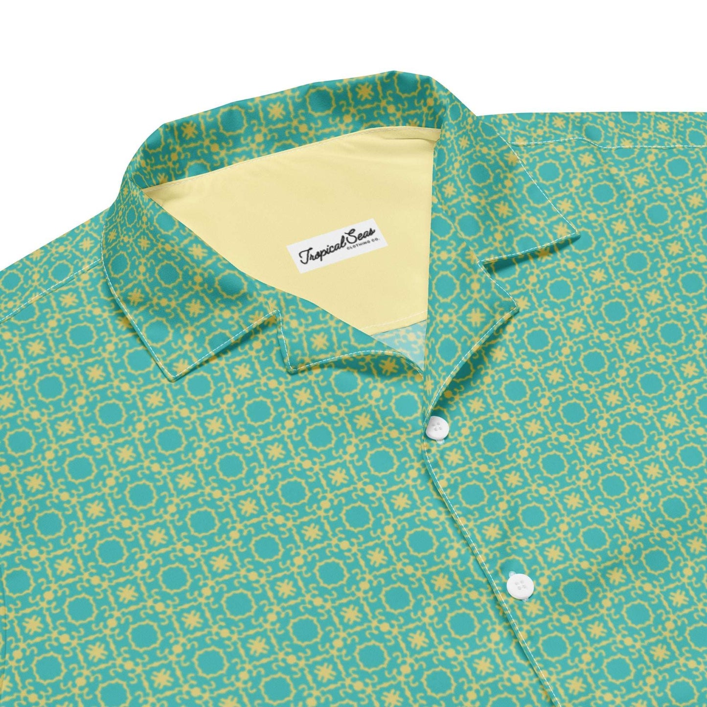 Palm Frond Prism Button Down Hawaiian Shirt - MENLL