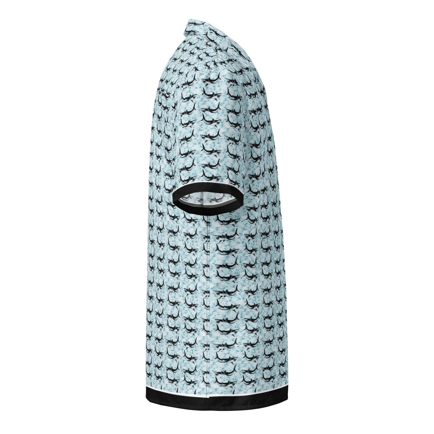 Shark Frenzy Button Down Hawaiian Shirt - MENLL