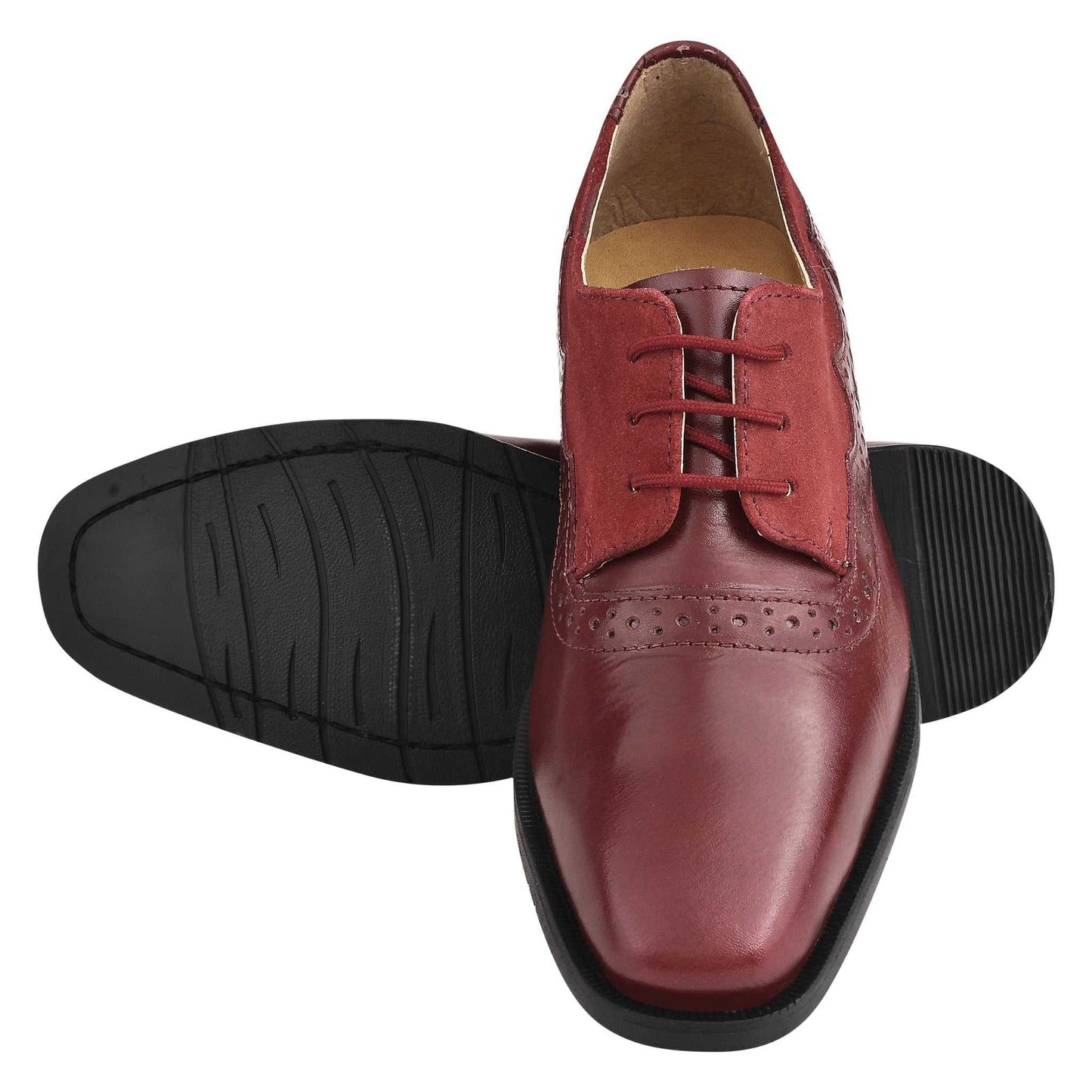 Amy Leather Suede Oxford Style Kids Dress Shoes - MENLL
