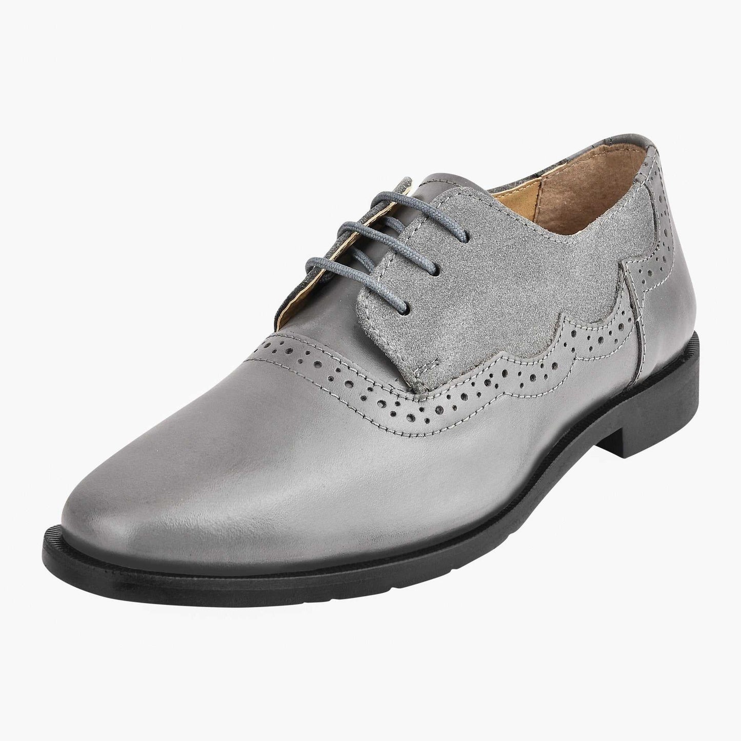Amy Leather Suede Oxford Style Kids Dress Shoes - MENLL