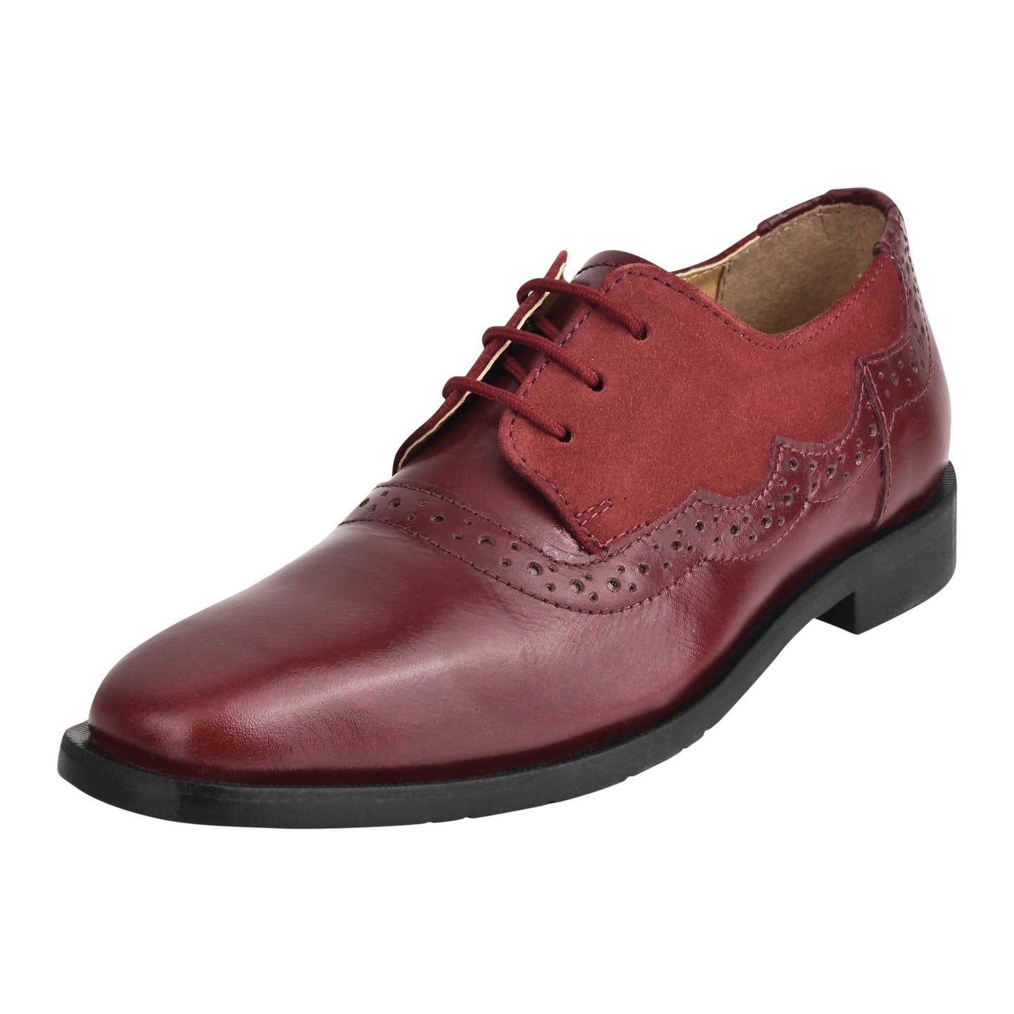Amy Leather Suede Oxford Style Kids Dress Shoes - MENLL