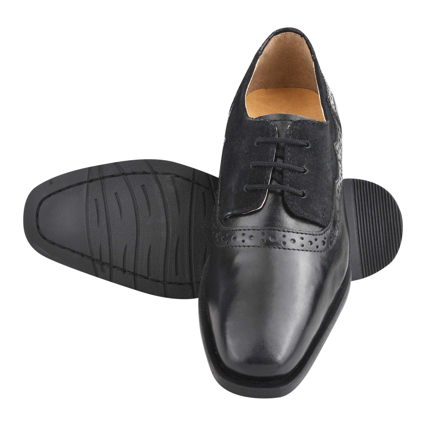 Amy Leather Suede Oxford Style Kids Dress Shoes - MENLL