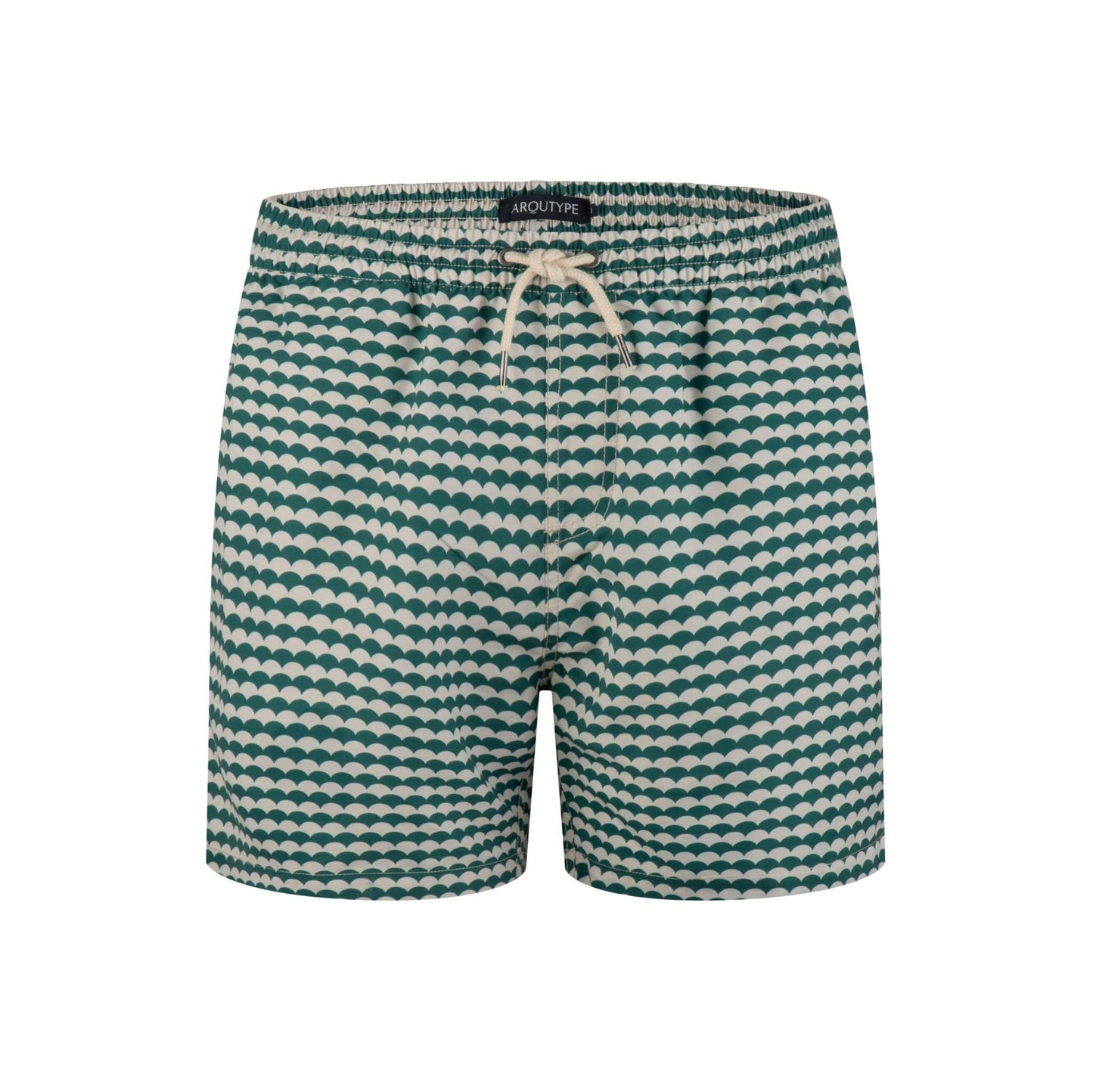 Brighton Beach Swim Shorts in British Racing Green with elastic waistband and drawstring.