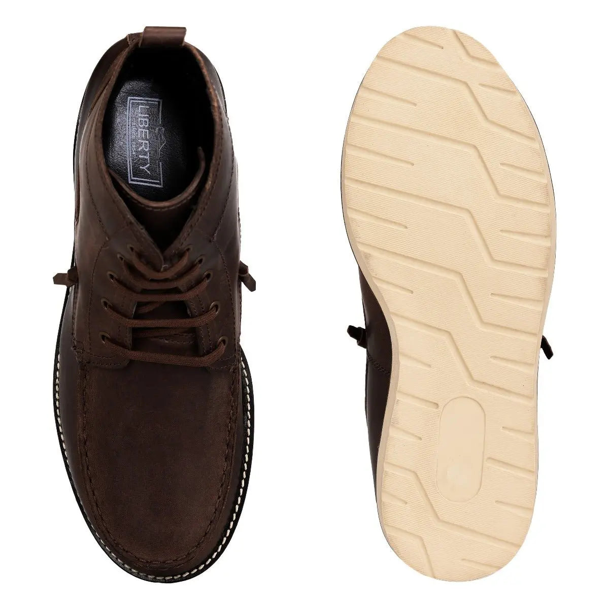 LIBERTYZENO Leather Ankle Boots Men's Casual & Dress Boots Durable Lace-Up by LIBERTYZENO