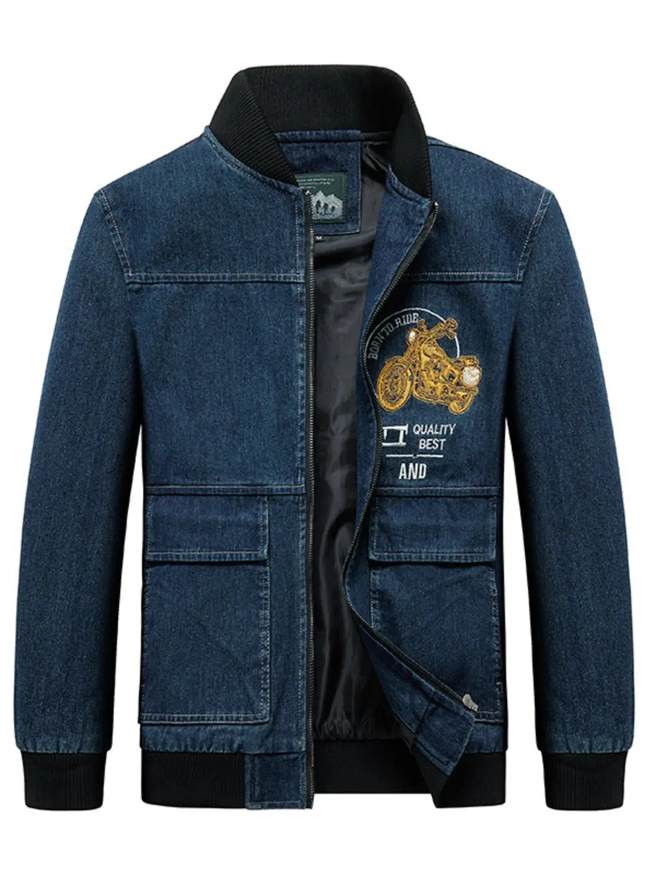 Trendsi Plus Size Jacket Men's Zip Up Long Sleeve Outerwear Lightweight by Trendsi