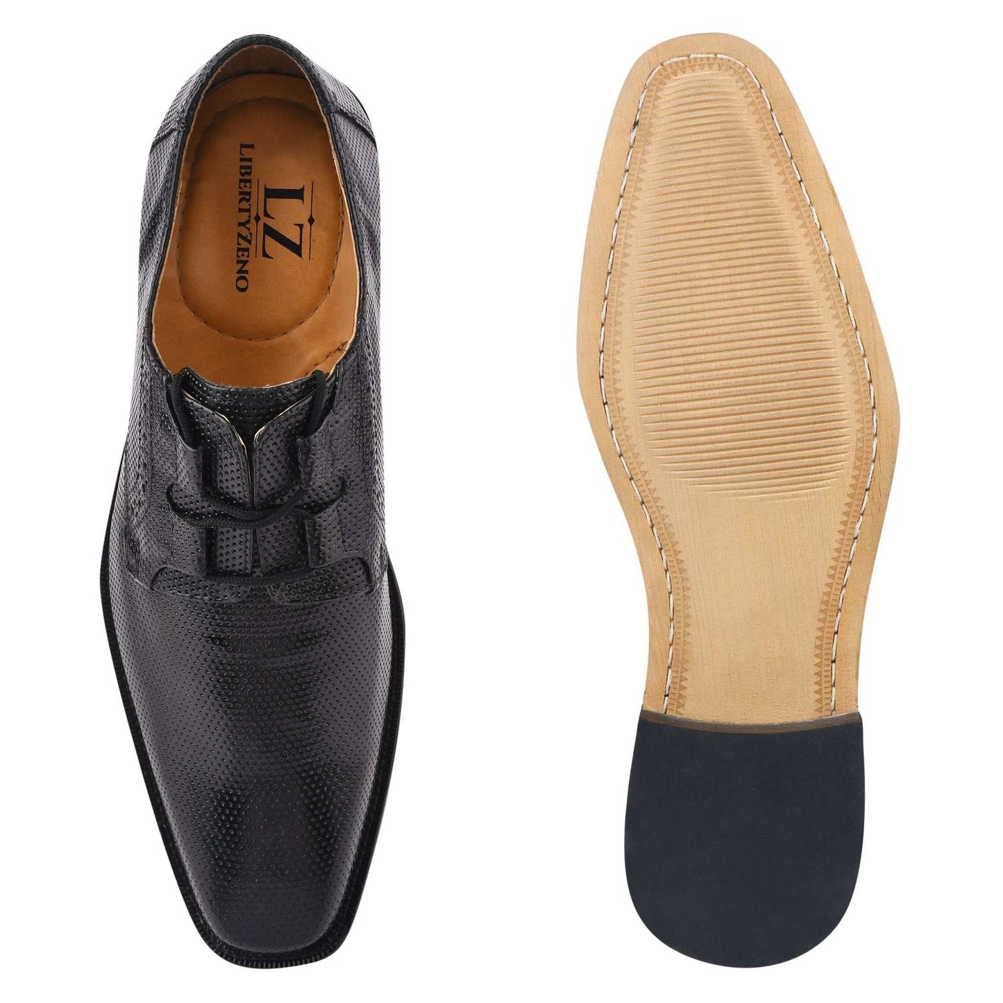 Blacktown Genuine Leather Oxford Style Lace-Up Dress Shoes For Men - MENLL