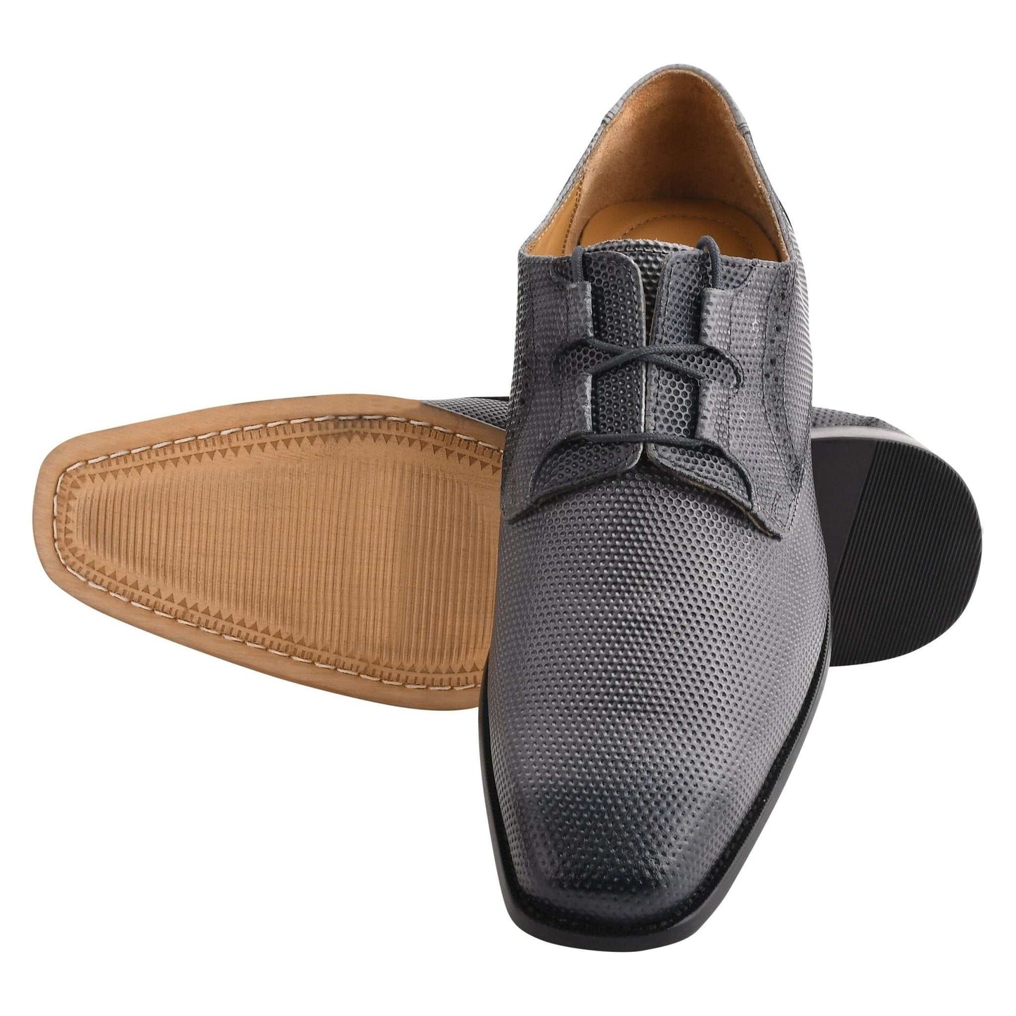 Blacktown Genuine Leather Oxford Style Lace-Up Dress Shoes For Men - MENLL