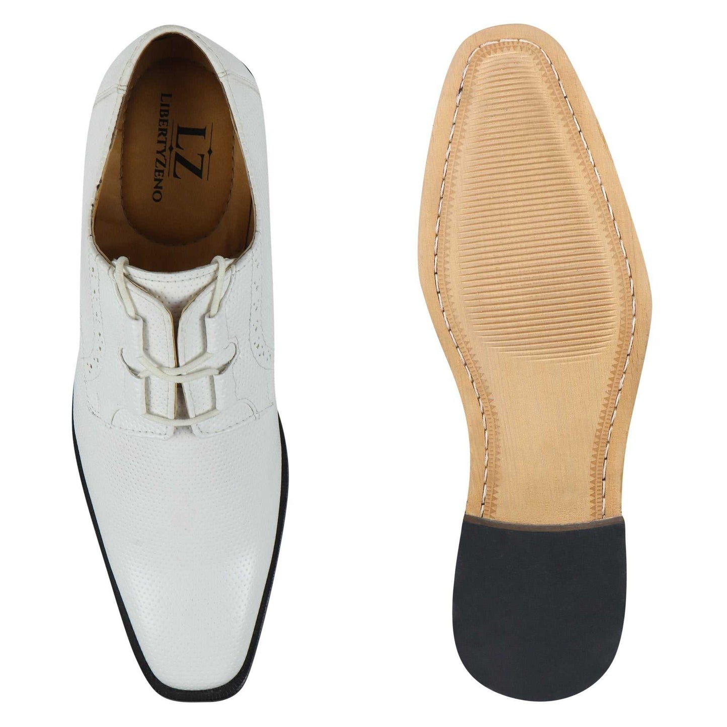 Blacktown Genuine Leather Oxford Style Lace-Up Dress Shoes For Men - MENLL