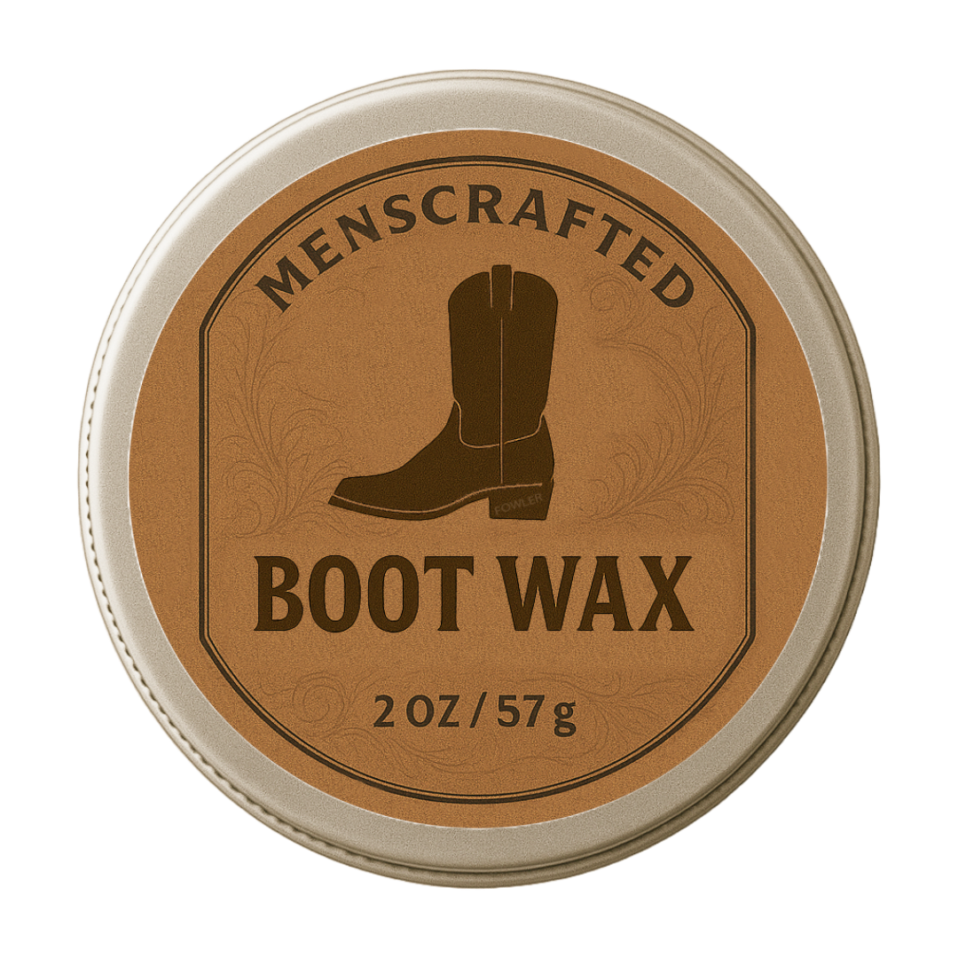 All Natural Beeswax Boot Wax with Coconut Oil and Shea Butter for Leather Care, 2oz Jar by Menscrafted