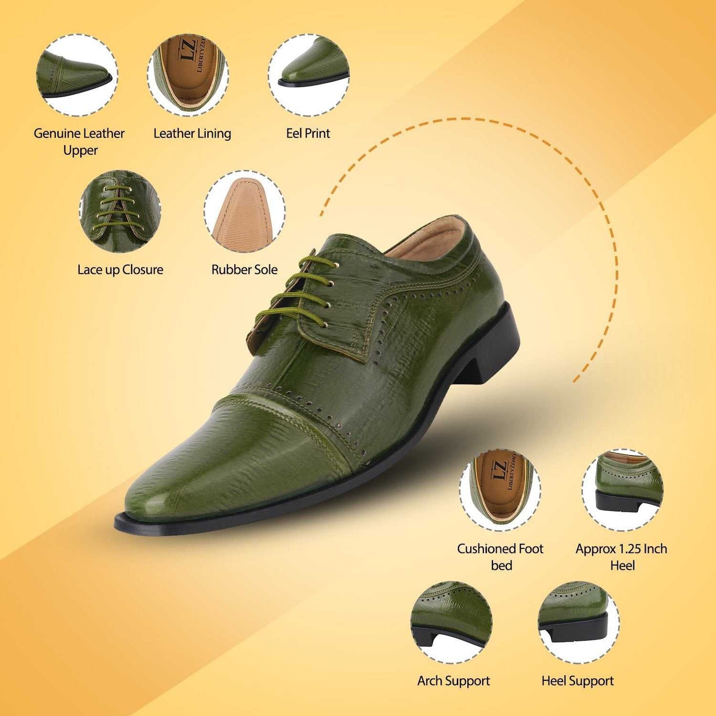 BRUCE Leather Oxford Style Dress Shoes - MENLL