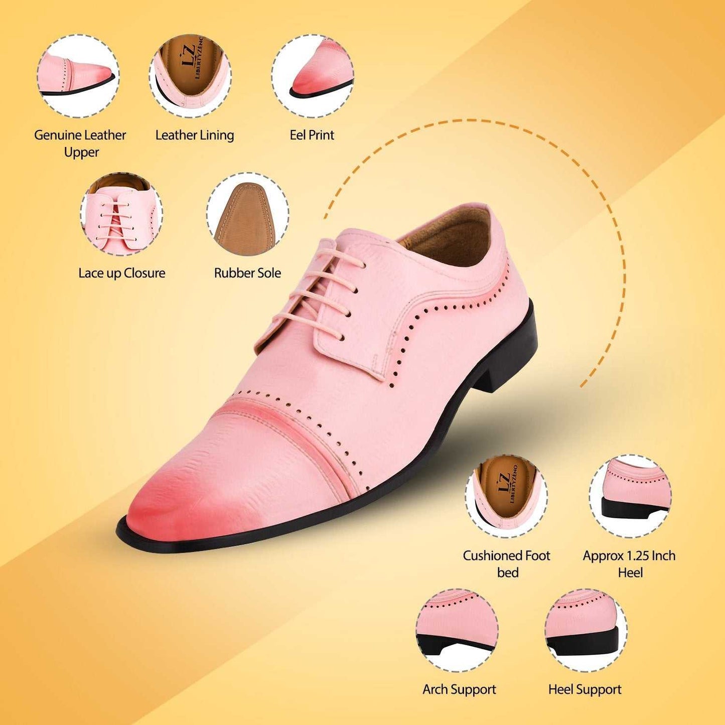 BRUCE Leather Oxford Style Dress Shoes - MENLL