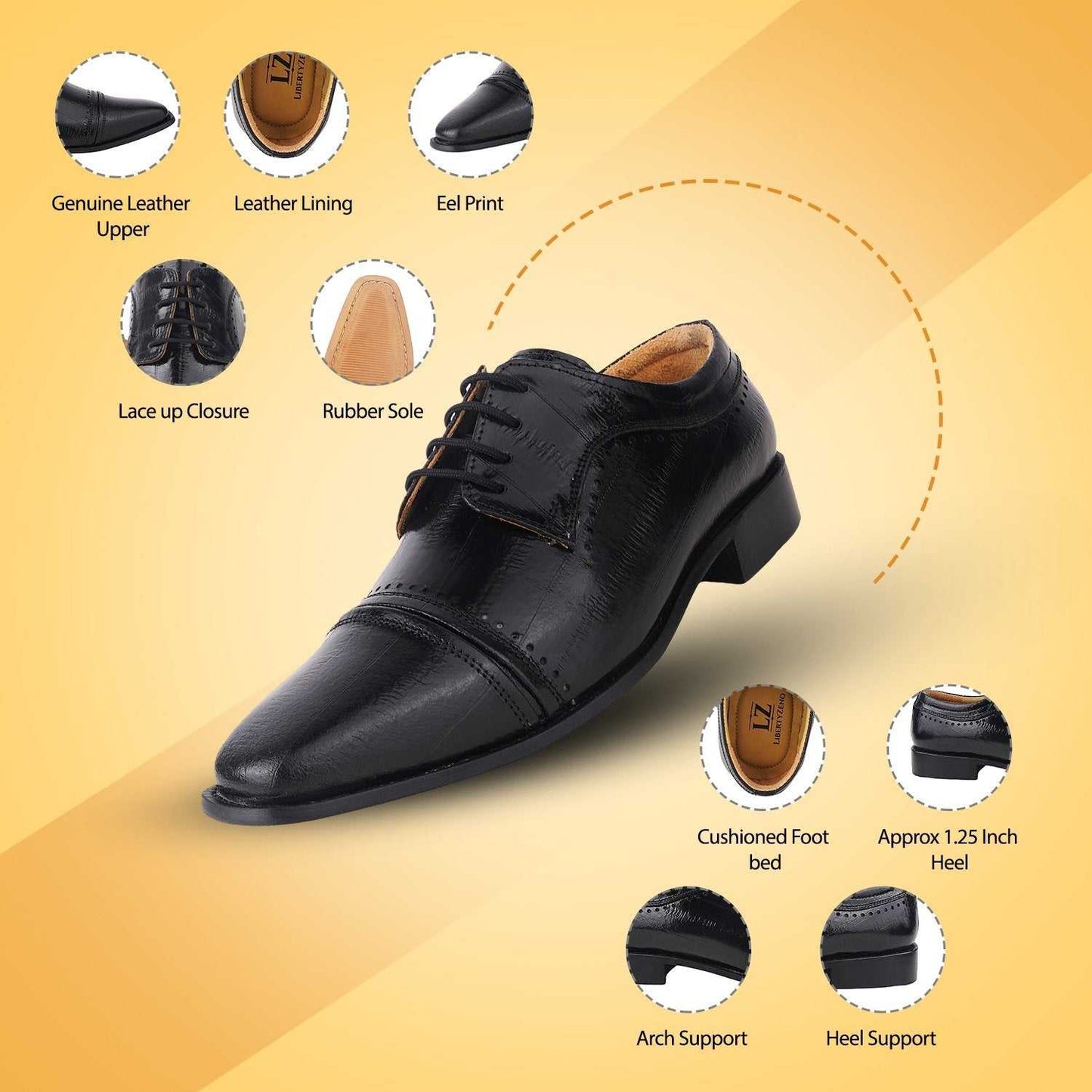 BRUCE Leather Oxford Style Dress Shoes - MENLL