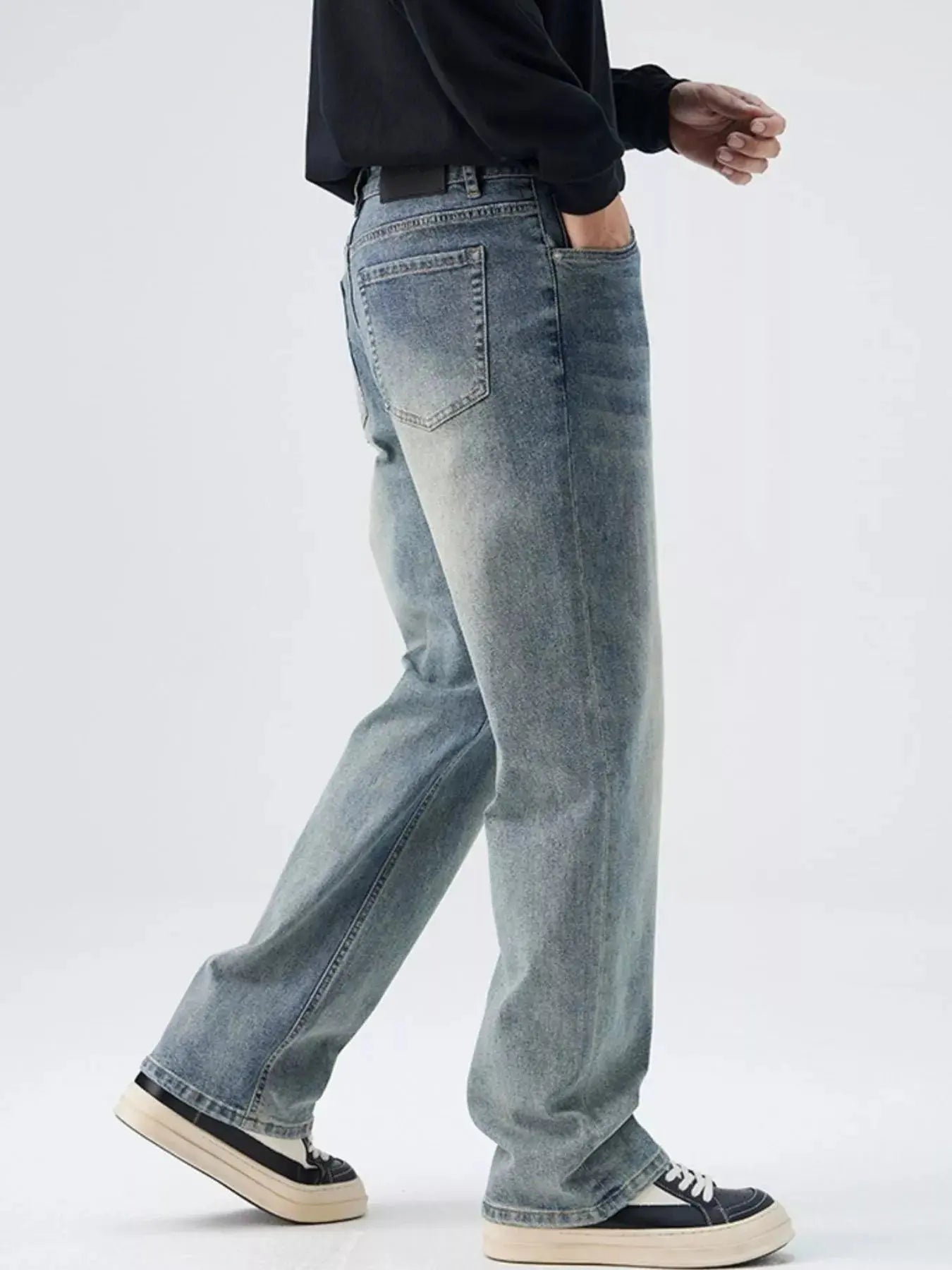 Trendsi Plus Size Jeans Men's Wash Loose Fit Everyday Denim Pants Comfortable by Trendsi