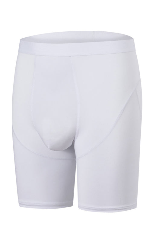 Men's floral yarn contrast line breathable boxer, high waist, solid pattern, polyester fabric.