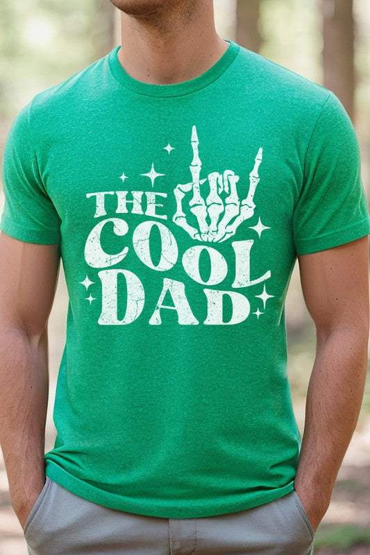 Father's Day gifts The Cool Dad graphic tee in green with bold design.