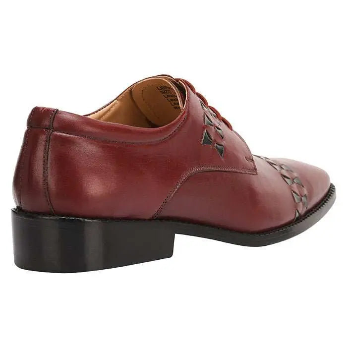 Carrey Leather Derby Style Dress Shoes for Men - Black and Burgundy Colors - MENLL