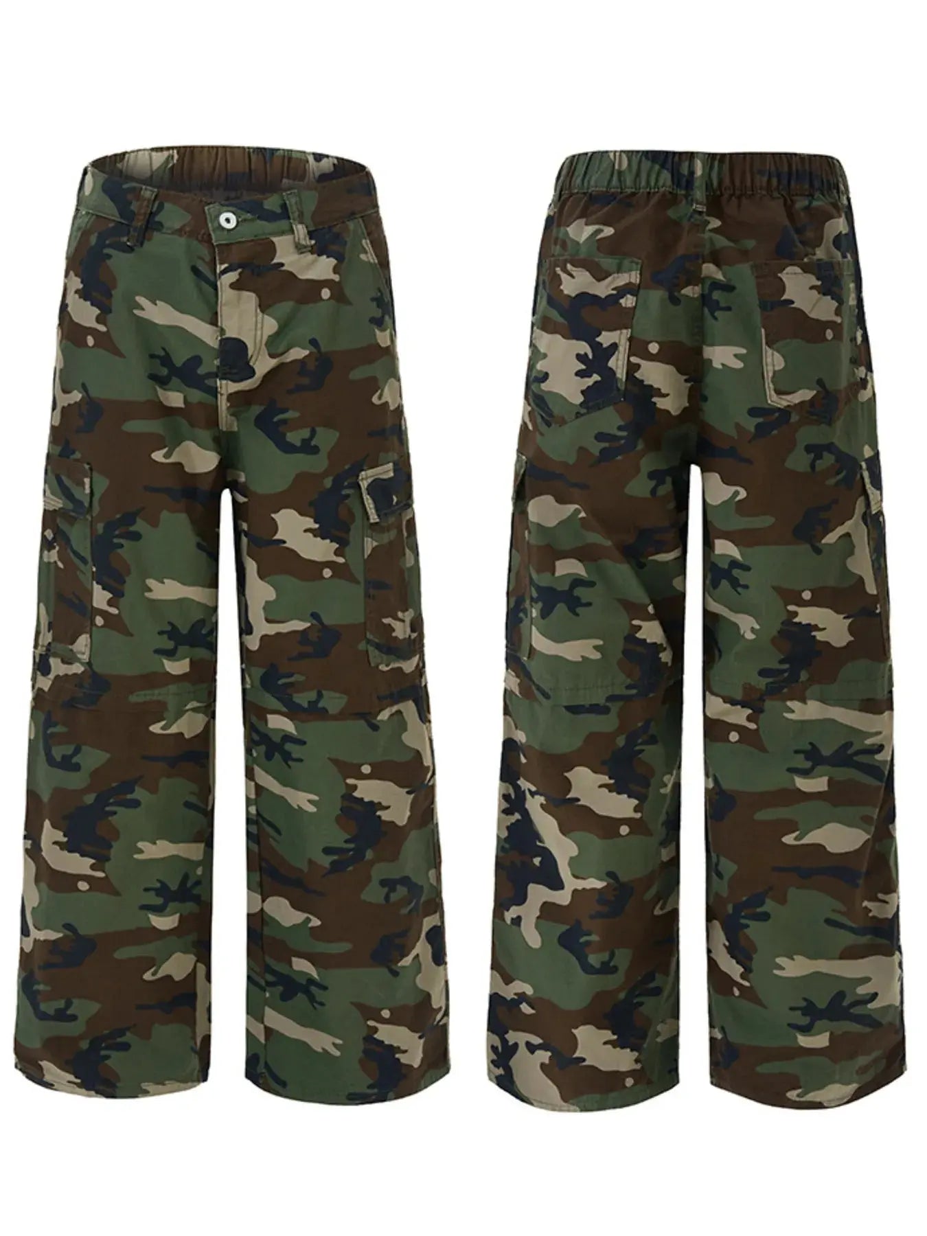 Trendsi Camo Cargo Pants Men's Loose Fit Streetwear Trousers with Pockets by Trendsi