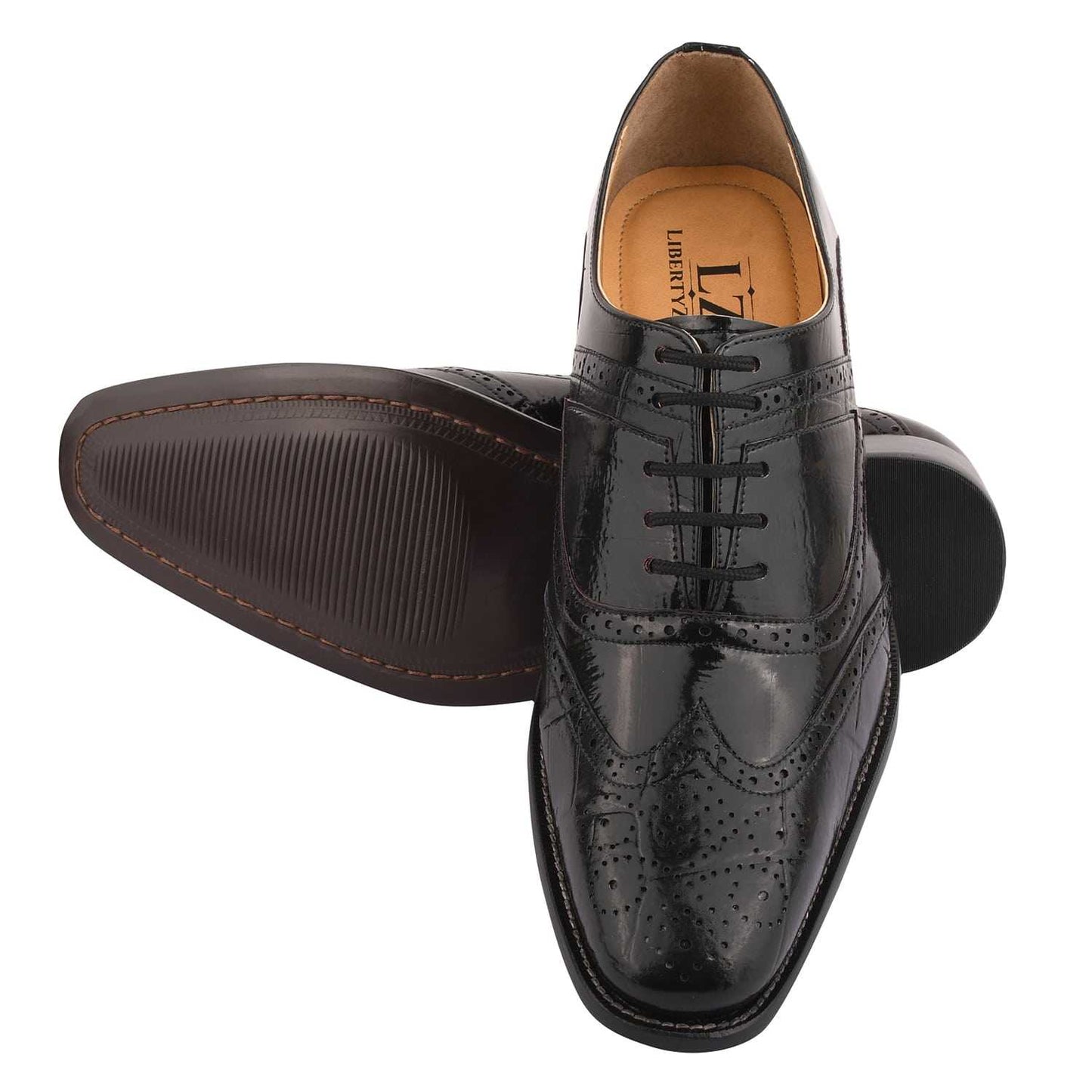 Dallas Genuine Leather Oxford Style Brogue Dress Shoes - MENLL