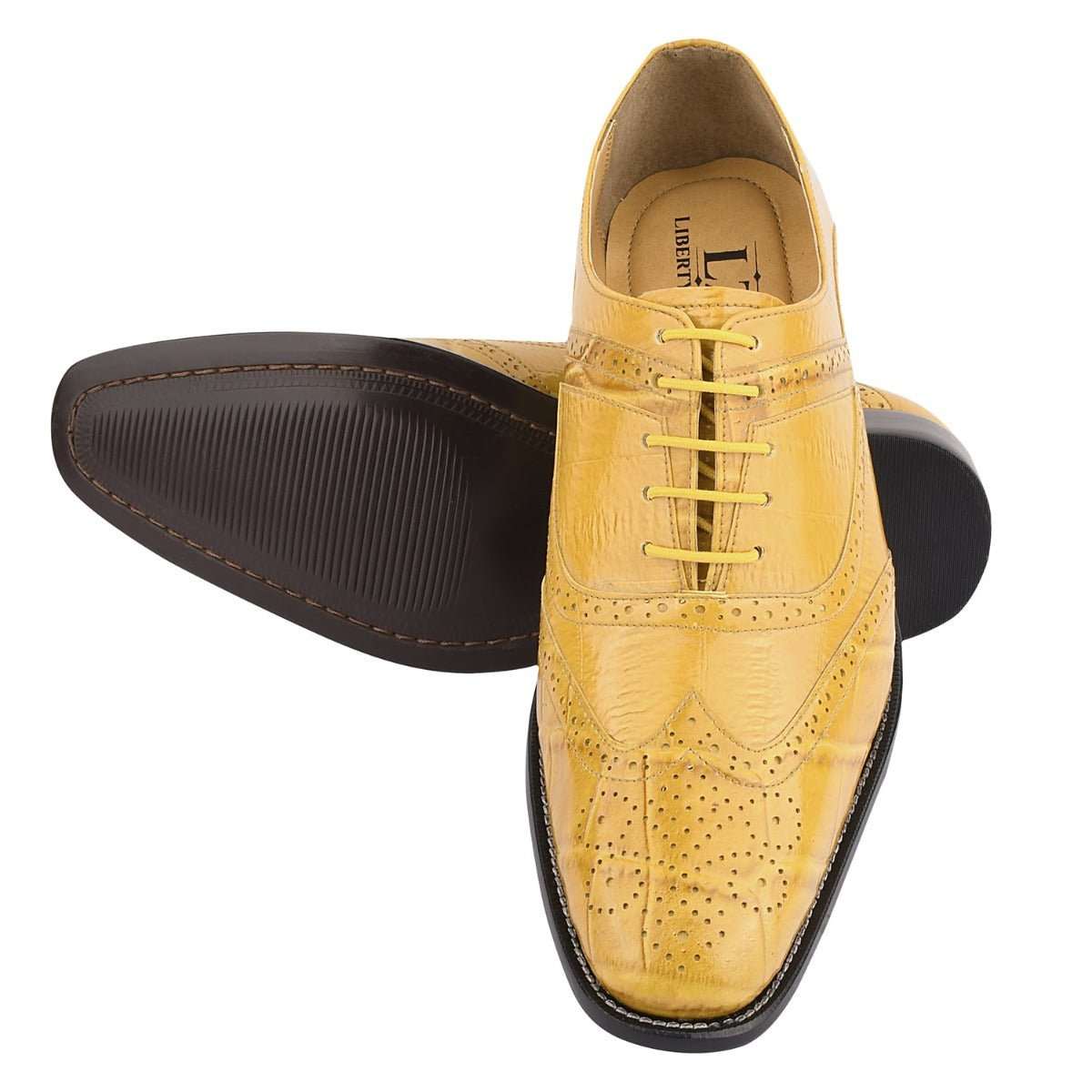 Dallas Genuine Leather Oxford Style Brogue Dress Shoes - MENLL