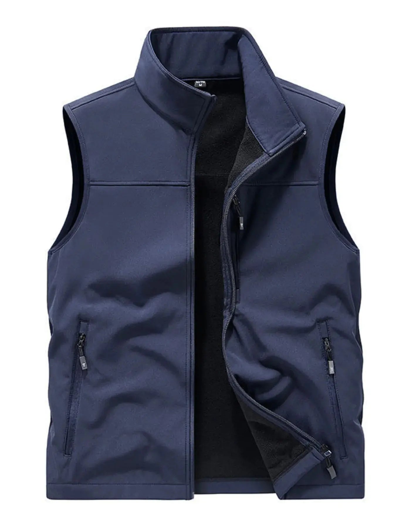 Trendsi Men's Plus Size Fleece Vest Casual Zip Up Outdoor Warm Layering Vest by Trendsi